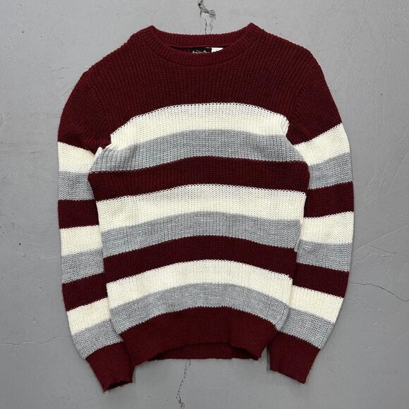 Vintage Jamaica Bay Striped Retro Sweater 80s Large - Picture 1 of 5